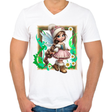 PRINTFASHION Tündér - Férfi V-nyakú póló - Fehér férfi póló