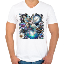 PRINTFASHION Tündér - Férfi V-nyakú póló - Fehér férfi póló