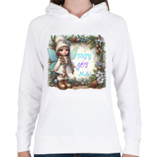 PRINTFASHION Tündér - Női kapucnis pulóver - Fehér női pulóver, kardigán
