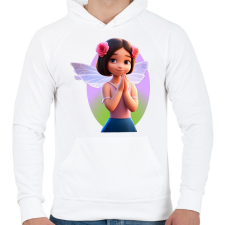 PRINTFASHION Tündérlány - Férfi kapucnis pulóver - Fehér férfi pulóver, kardigán