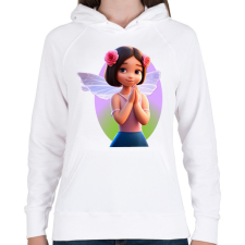 PRINTFASHION Tündérlány - Női kapucnis pulóver - Fehér női pulóver, kardigán