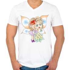 PRINTFASHION Tündibündi - Férfi V-nyakú póló - Fehér