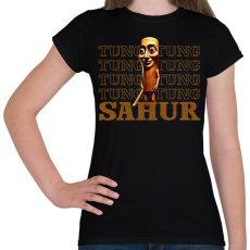 PRINTFASHION Tung tung tung sahur - Női póló - Fekete