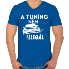 PRINTFASHION Tuning - Férfi V-nyakú póló - Királykék