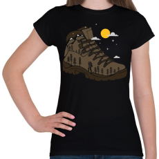 PRINTFASHION Túra bakancs - Női póló - Fekete
