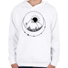 PRINTFASHION Túra - Tájkép - Gyerek kapucnis pulóver - Fehér gyerek pulóver, kardigán