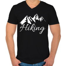 PRINTFASHION túrázás - Férfi V-nyakú póló - Fekete férfi póló