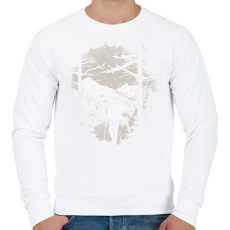 PRINTFASHION Túrázó a hegyekben - Férfi pulóver - Fehér