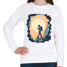 PRINTFASHION Túrázó - Női pulóver - Fehér női pulóver, kardigán