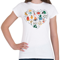 PRINTFASHION Túrázó szív - Női póló - Fehér