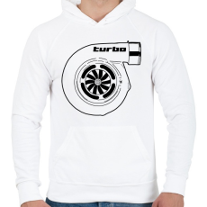 PRINTFASHION Turbo - Férfi kapucnis pulóver - Fehér