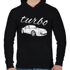 PRINTFASHION Turbo - Férfi kapucnis pulóver - Fekete férfi pulóver, kardigán