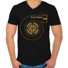 PRINTFASHION Turbo - Férfi V-nyakú póló - Fekete férfi póló