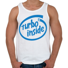 PRINTFASHION Turbo inside - Férfi atléta - Fehér atléta, trikó