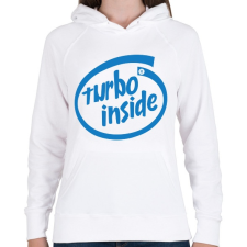 PRINTFASHION Turbo inside - Női kapucnis pulóver - Fehér női pulóver, kardigán