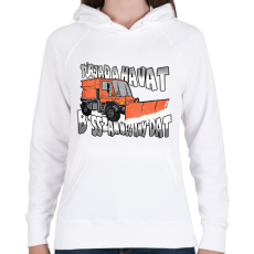 PRINTFASHION Túrjad a havat - Női kapucnis pulóver - Fehér