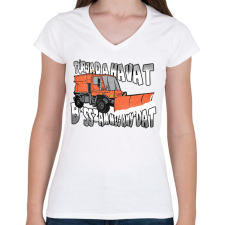 PRINTFASHION Túrjad a havat - Női V-nyakú póló - Fehér női póló