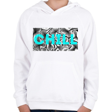 PRINTFASHION Türkiz CHILL - Gyerek kapucnis pulóver - Fehér