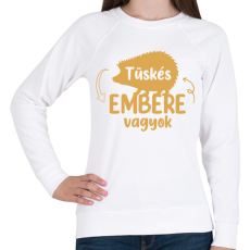 PRINTFASHION Tüskés embere vagyok - Névvel - Női pulóver - Fehér