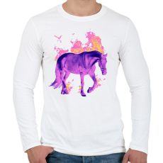 PRINTFASHION Tüzes ló - Férfi hosszú ujjú póló - Fehér