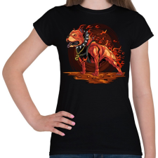 PRINTFASHION Tüzes pitbull - Női póló - Fekete női póló