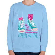 PRINTFASHION Tüzes utcák - Gyerek pulóver - Világoskék gyerek pulóver, kardigán