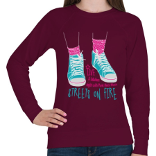 PRINTFASHION Tüzes utcák - Női pulóver - Bordó női pulóver, kardigán