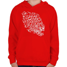 PRINTFASHION Tűzfarkas - Gyerek kapucnis pulóver - Piros gyerek pulóver, kardigán