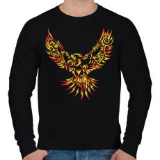 PRINTFASHION Tűzmadár - Férfi pulóver - Fekete