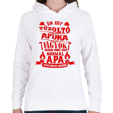 PRINTFASHION Tűzoltó Apuka - Női kapucnis pulóver - Fehér női pulóver, kardigán