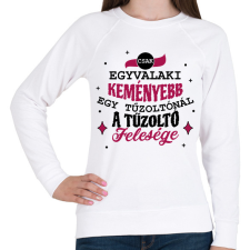 PRINTFASHION Tűzoltó felesége - Női pulóver - Fehér női pulóver, kardigán