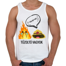 PRINTFASHION Tűzoltó - Férfi atléta - Fehér
