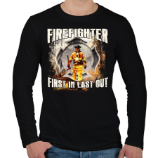 PRINTFASHION Tűzoltó - Férfi hosszú ujjú póló - Fekete férfi póló