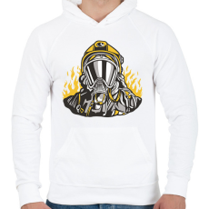 PRINTFASHION Tűzoltó - Férfi kapucnis pulóver - Fehér