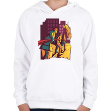PRINTFASHION Tűzoltó - Gyerek kapucnis pulóver - Fehér gyerek pulóver, kardigán