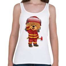 PRINTFASHION Tűzoltó maci - Női atléta - Fehér