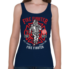 PRINTFASHION Tűzoltó - Női atléta - Sötétkék női trikó