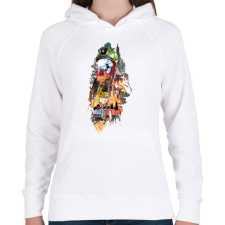 PRINTFASHION Tűzoltó - Női kapucnis pulóver - Fehér női pulóver, kardigán