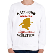 PRINTFASHION Tűzoltó szülinapja március - Gyerek pulóver - Fehér gyerek pulóver, kardigán