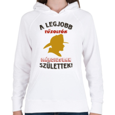 PRINTFASHION Tűzoltó szülinapja március - Női kapucnis pulóver - Fehér női pulóver, kardigán