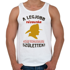 PRINTFASHION Tűzoltó szülinapja szeptember - Férfi atléta - Fehér atléta, trikó