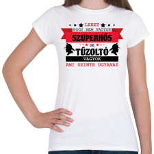 PRINTFASHION Tűzoltó szuperhős - Női póló - Fehér női póló