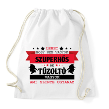 PRINTFASHION Tűzoltó szuperhős - Sportzsák, Tornazsák - Fehér tornazsák