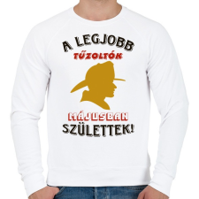 PRINTFASHION Tűzoltók szülinapja május - Férfi pulóver - Fehér férfi pulóver, kardigán