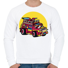 PRINTFASHION Tűzoltókocsi - Férfi pulóver - Fehér