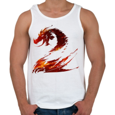 PRINTFASHION Tűzsárkány - Férfi atléta - Fehér atléta, trikó
