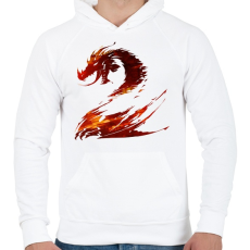 PRINTFASHION Tűzsárkány - Férfi kapucnis pulóver - Fehér