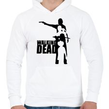 PRINTFASHION TWD sziluett - Férfi kapucnis pulóver - Fehér férfi pulóver, kardigán