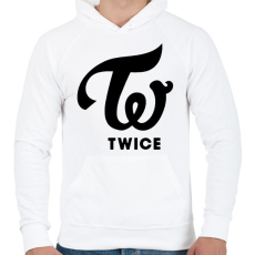 PRINTFASHION Twice - Férfi kapucnis pulóver - Fehér