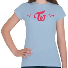 PRINTFASHION Twice Love - Női póló - Világoskék női póló